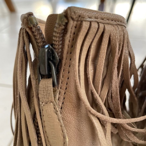 Leather ankle boots, beige, size 37