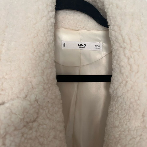 Teddy midi coat Mango white like new, size S