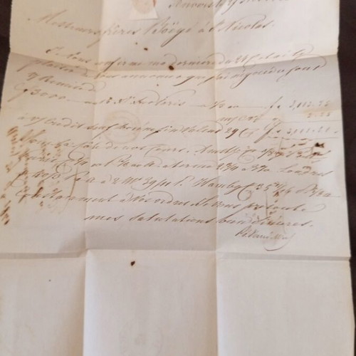 French letter of correspondence 1841 used with two red stamps