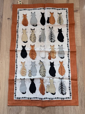 Ulster Weaving Cats In Waiting Irish Linen Hand Dish Towel like new