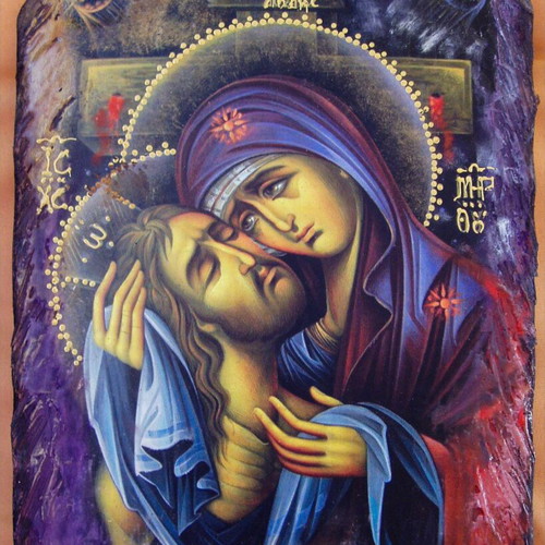 Handmade icon The Virgin Mary of Tears new
