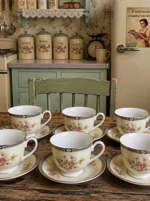 Φλιτζανάκια Noritake Ιαπωνεζικά σετ έξι σαν καινούργια, πορσελάνη με φλοράλ σχέδια