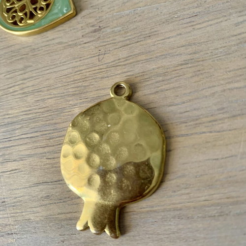 Gold-plated pendants with pomegranate and eye, new