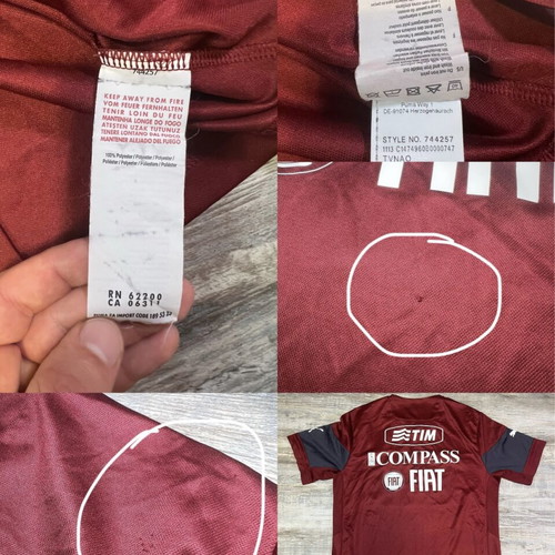 Puma Italia soccer training jersey, burgundy grey, size M