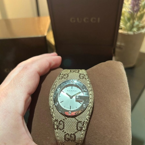 Gucci wristwatch women's used, beige and brown