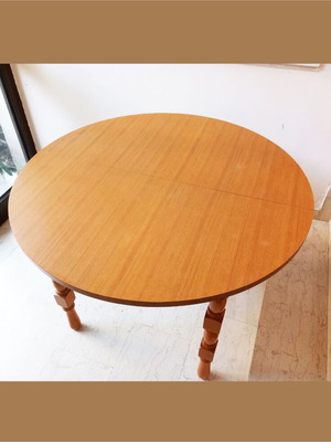 Kitchen dining set round extendable table with 4 chairs beech wood used