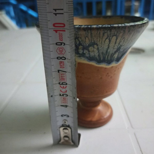Pythagoras cup like new, clay with ancient Greek design