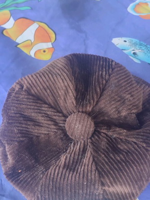 Vintage cap corduroy like new, brown, one size