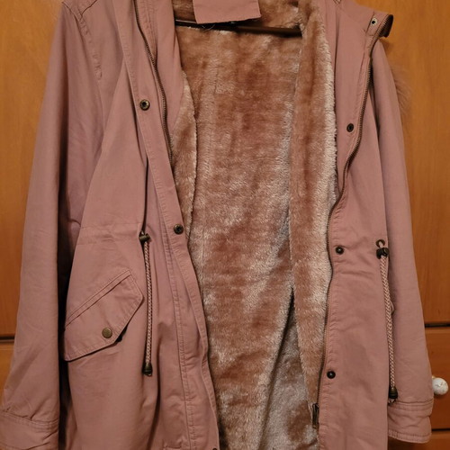 Jacket with fur lining like new, pink, size XL