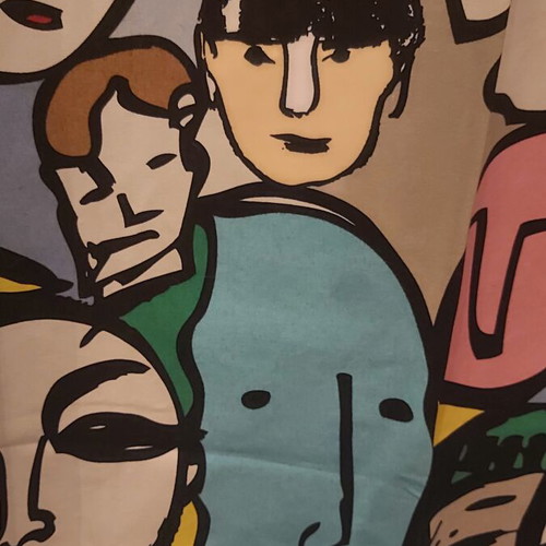 IKEA Gulvi Faces Curtains set of 2 like new, vintage pop-art fabric