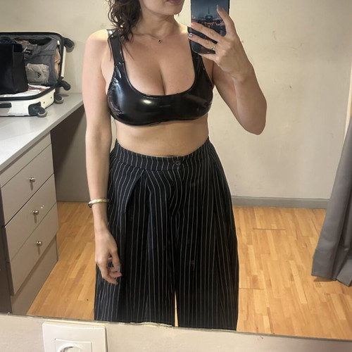Vinyl bralette black, like new, size S