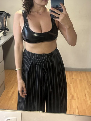 Vinyl bralette black, like new, size S