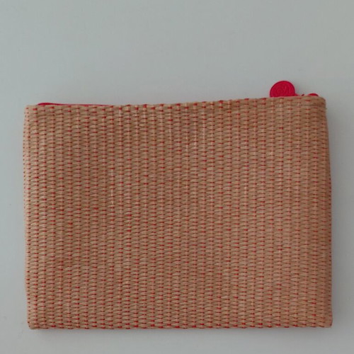 Apivita Straw Cosmetic Bag new, beige and red