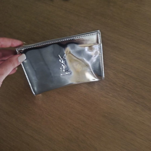 YSL toiletry bag new, silver