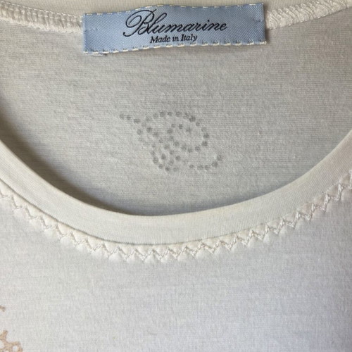 Blumarine blouse cotton size M like new, white and blue polka dot