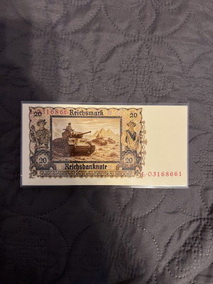 Old laminated banknote