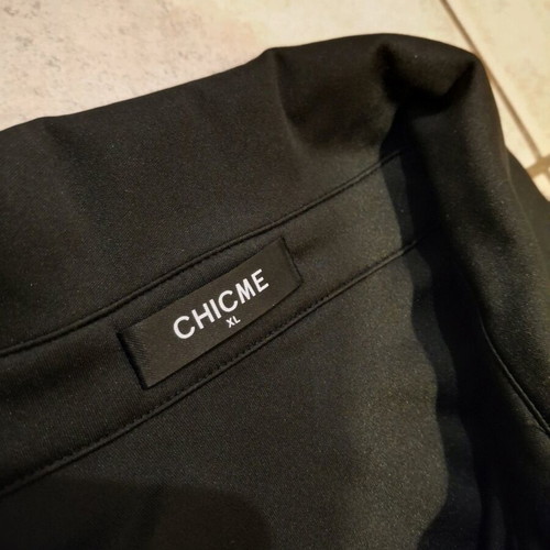 Πουκάμισο Chic Mess μαύρο μακρυμάνικο σαν καινούργιο, ruched