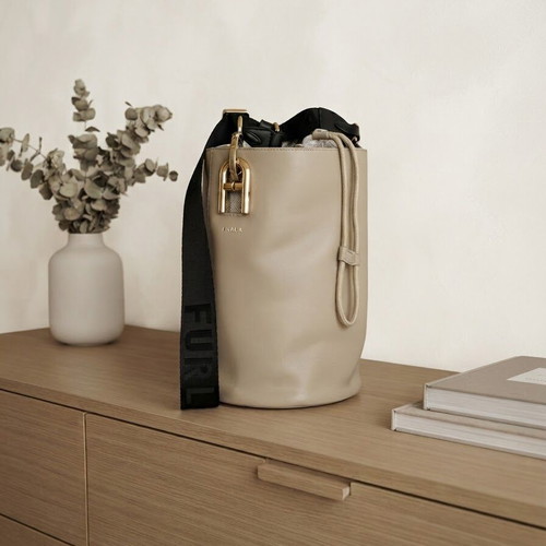 Furla Lipari bucket bag beige leather