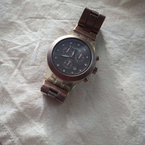 Lofty's Unisex Watch with Day Indicator and Metal Bracelet like new, brown