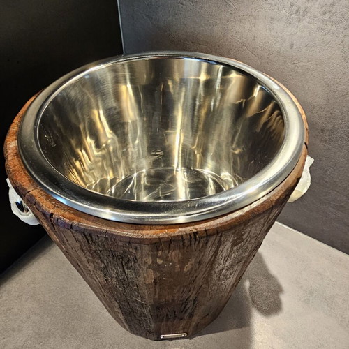Edzard Providence Wine Cooler New, Teak and Stainless Steel