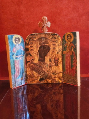 Religious triptych icon used