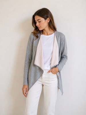 Cozy cardigan like new, gray, one size