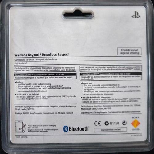 PS3 Wireless Keyboard new, original controller accessory