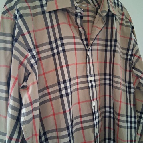Burberry shirt unisex large, excellent condition, beige and brown