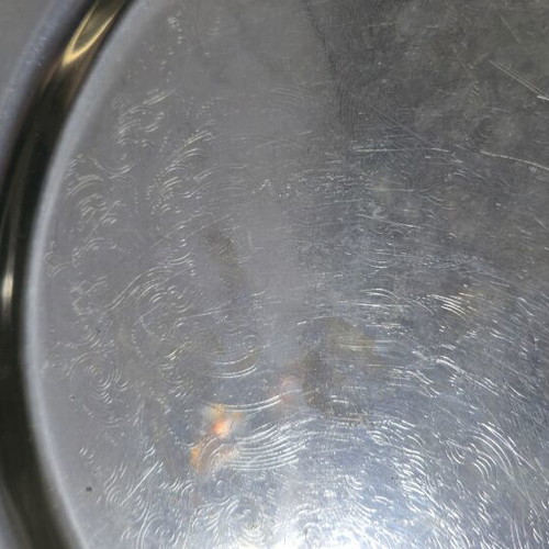 Vintage Silver Plated Oval Serving Tray used