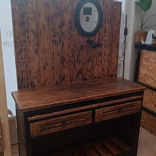Vintage secretary refurbished with mirror and hanger