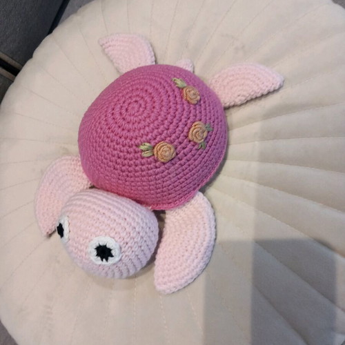 Toy handmade knitted turtle doll 19 cm new
