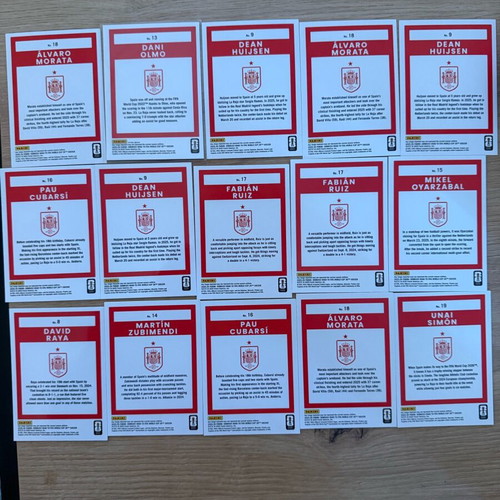Road to World Cup Spain cards x15 like new, based, silver and bronze