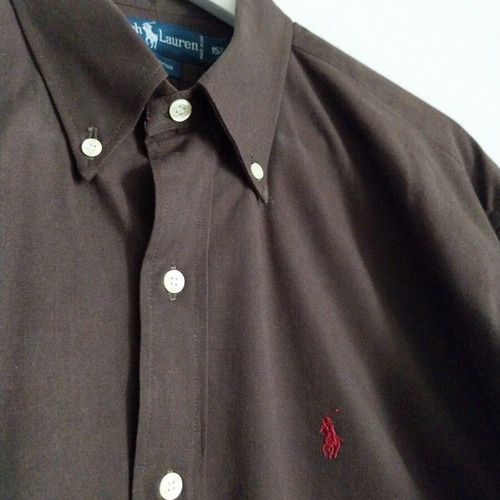 Ralph Lauren men's dress shirt, brown, size XXL