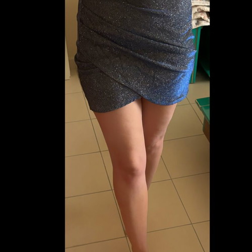 Skirt gray silver sparkling new, size S