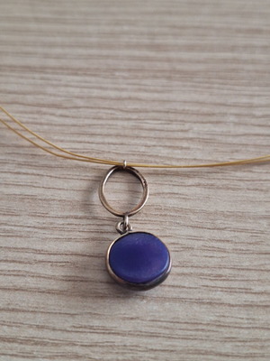 Minimal Blue Necklace with Glitter Effect like new