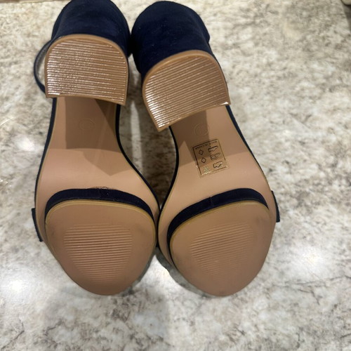 High heel navy blue sandals