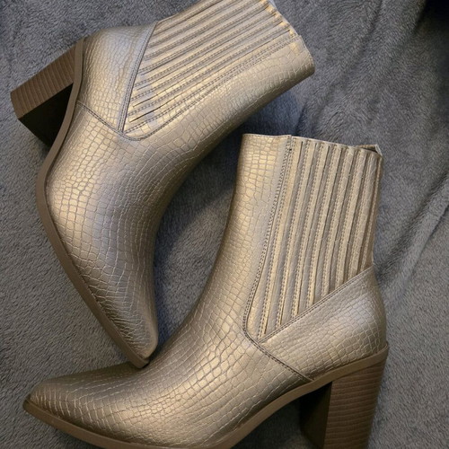 Women's gold ankle boots new size 41 with 8 cm heel