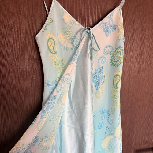 Fairycore satin blue dress Y2K vintage