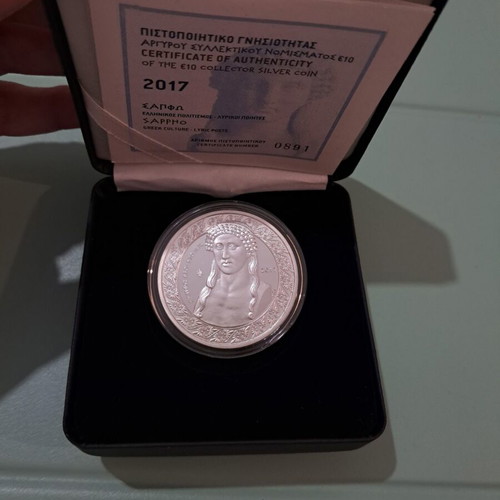 Silver Commemorative Coin 10 Euro 2017 Sappho Proof