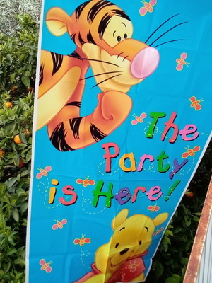 Winnie the Pooh голям пластмасов плакат употребяван за рожден ден