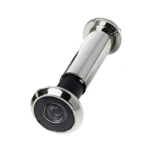 Door peephole with cover silver
