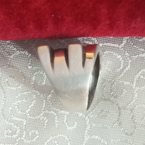 Silver gold ring 950 585 with zircon used, size 54