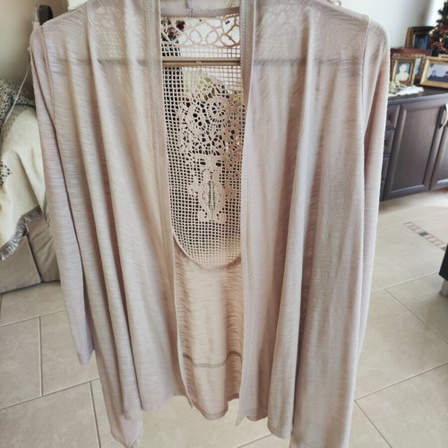 Crochet cardigan beige used, cotton with elastane, one size