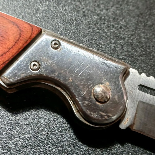 Folding Stiletto Knife used with wooden handle