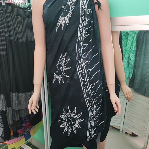 Black pareo with fringes, Rima Beachwear