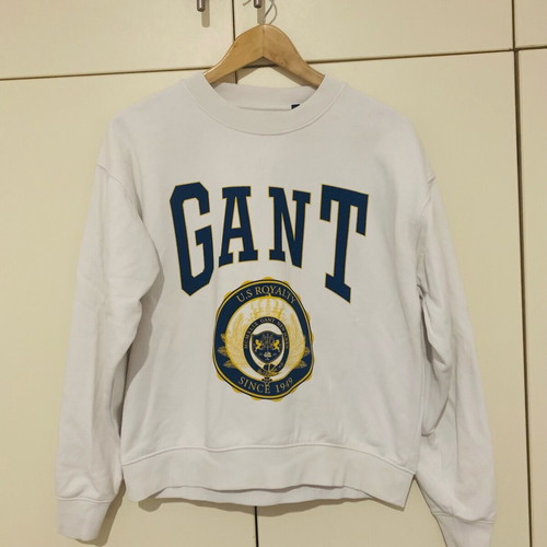Gant women's sweatshirt used, size M, white with back stain