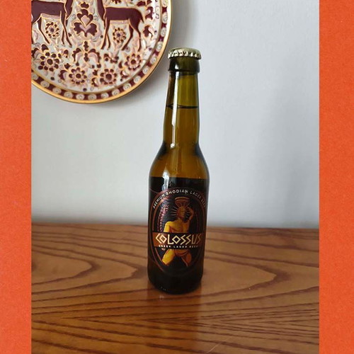 Colossus Rhodian Beer Bottle and Cap new, collectible