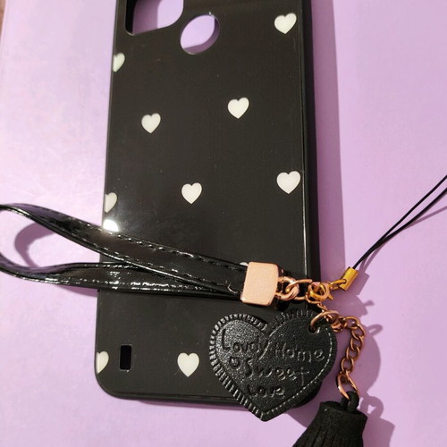 Oppo Realme C21Y phone case new black with heart strap