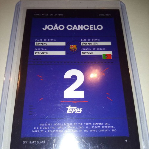 Joao Cancelo Card 2023-4 Topps Focus Collection FC Barcelona like new
