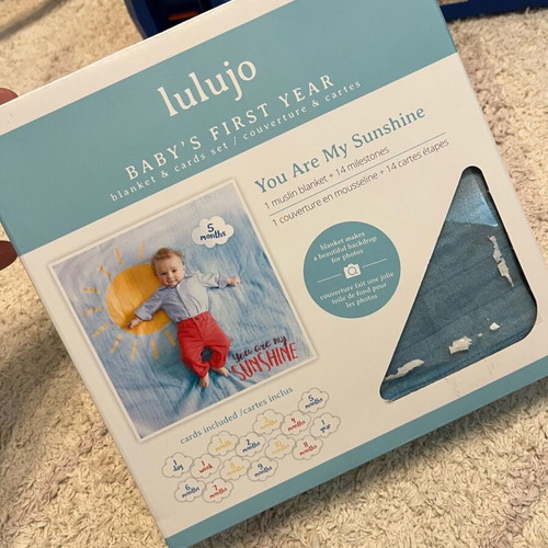 Lulujo You Are My Sunshine muslin blanket for photography like new